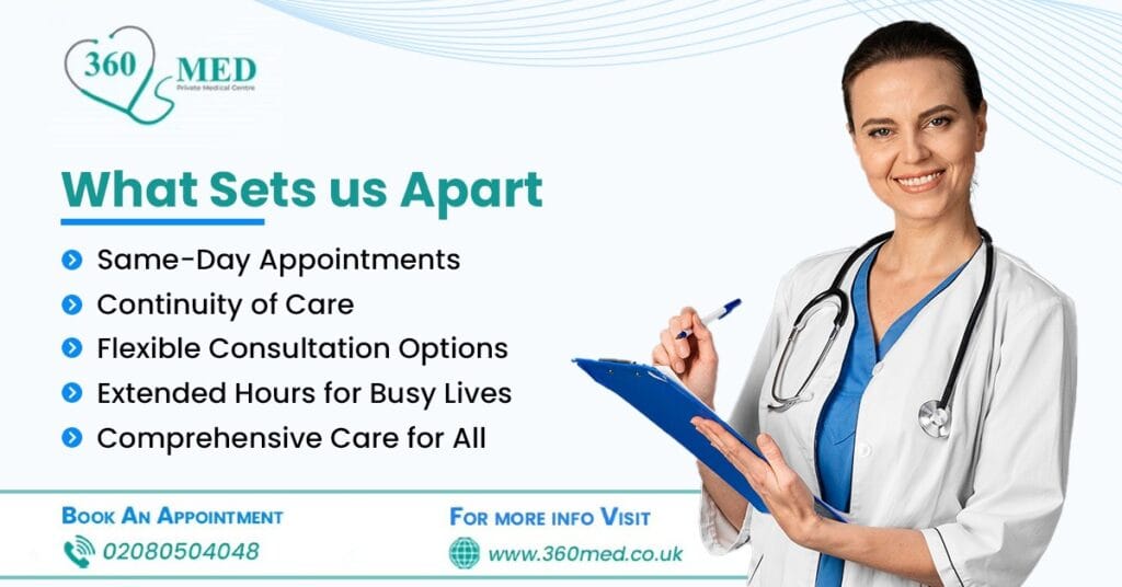 360 Med clinic what sets us apart services slide